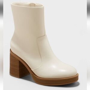 Women's Jenna Platform Boots - Universal Thread™ Off-White   Size: 9